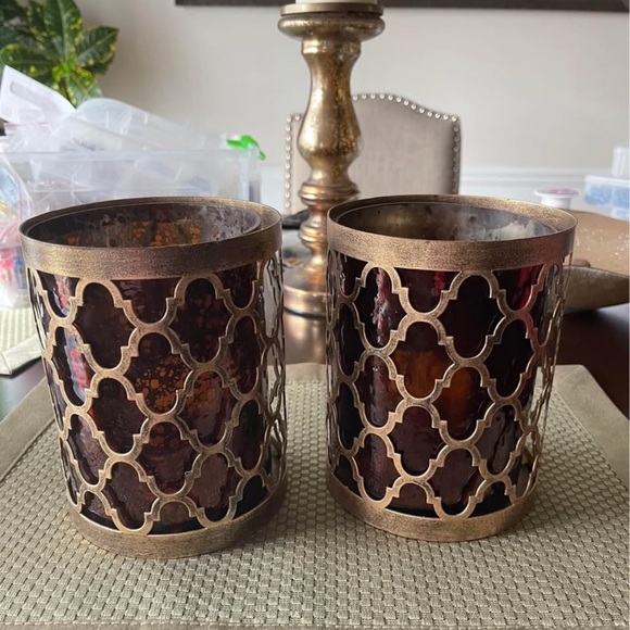 Home Goods Gold/Bronze Candle Holders - Picture 2 of 3